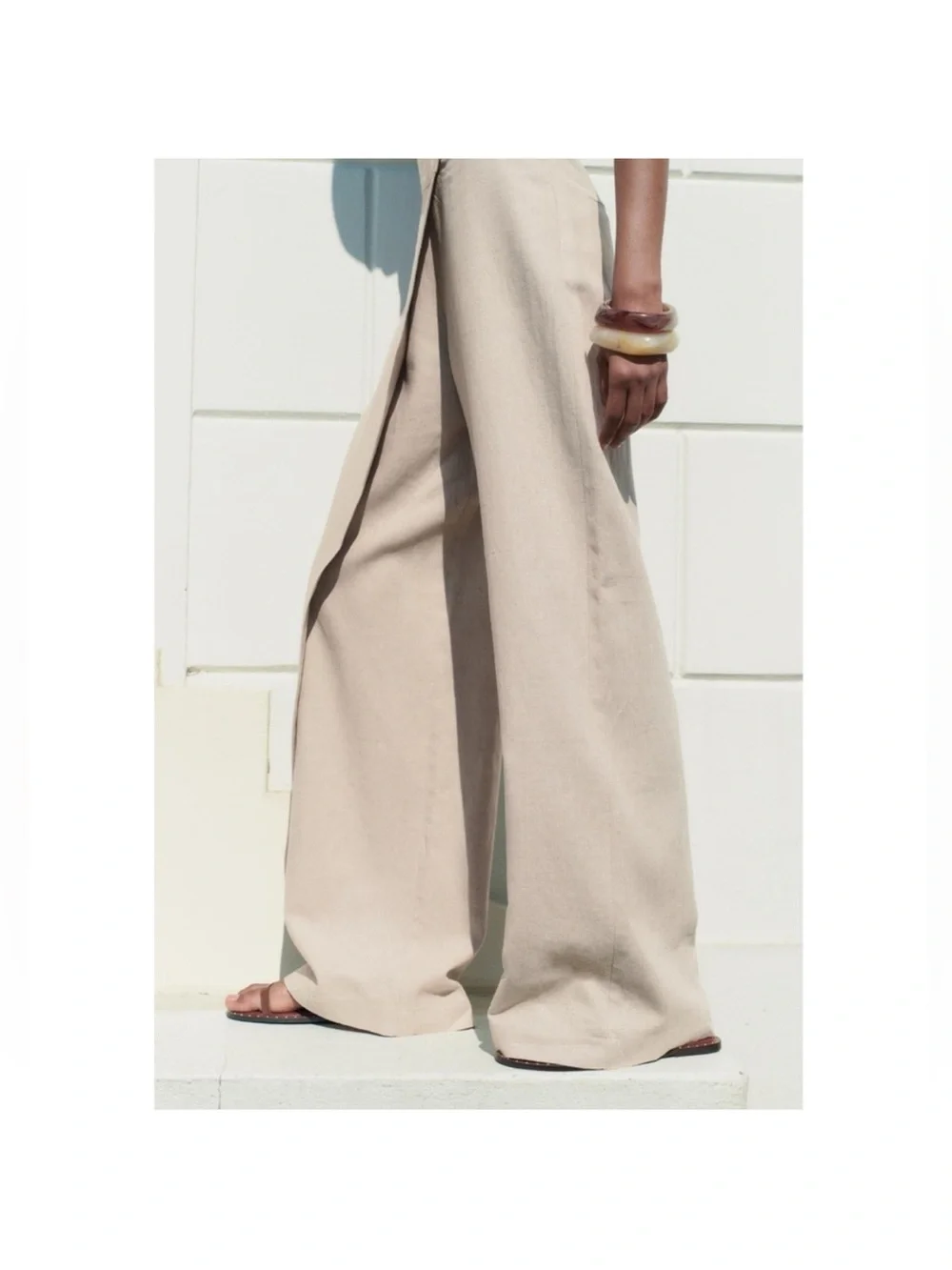 Zara LINEN BLEND PAREO PANTS